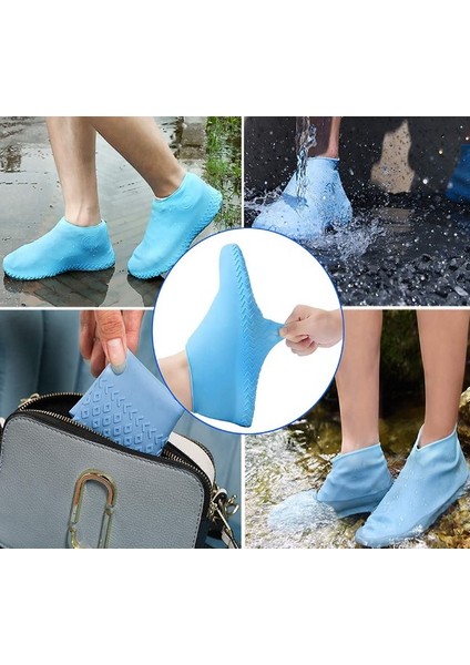 Silikon Ayakkabı Kılıfı Kaymaz Su Kir Geçirmez M Beden Siyah (4940) indirimleri
