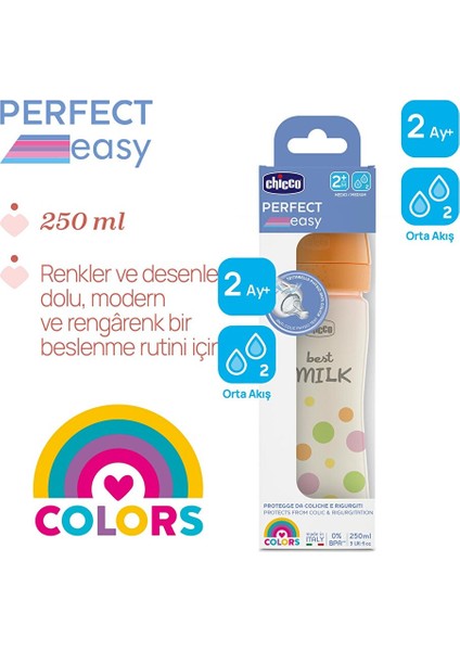 Perfect Easy Biberon Pp 250 ml Ota Akış- Kız (3 Adet) fiyatları