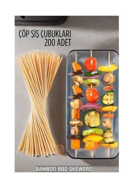 Turk Çöp Şiş Ikram Çubukları Bamb 200 Adet
