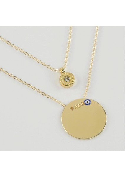 Ieg Boş Plaka Figürlü Ikili Kolye