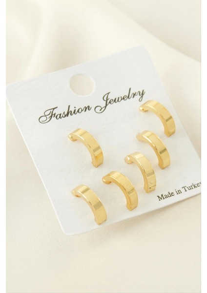 6 Adet Yarım Halka Küpe 1 cm