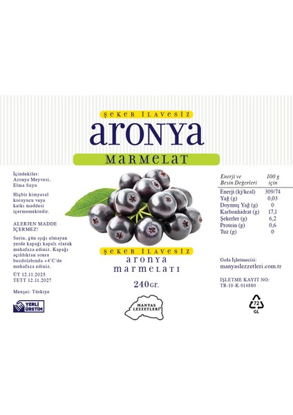 Aronya Marmelatı Şeker Ilavesiz modelleri