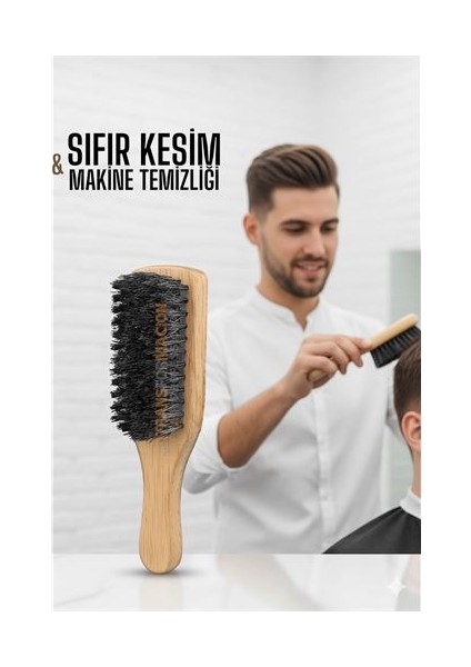 Ahşap Fade Fırça – Berberler Için Sıfır Kesim ve Makine Temizleme Fırçası
