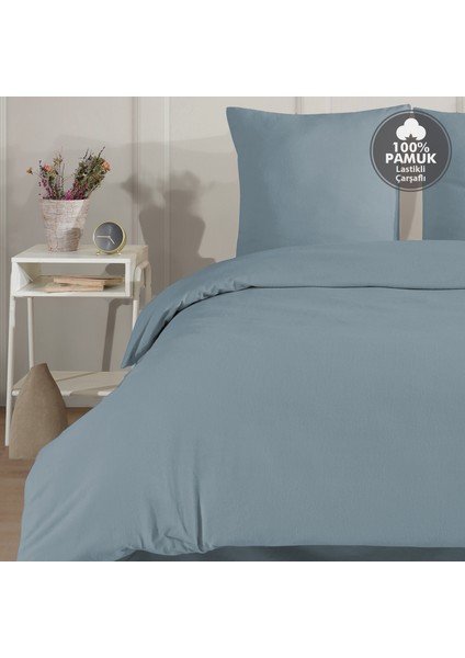 Plain %100 Pamuk Flanel Çift Kişilik Lastikli Çarşaflı Nevresim Takımı fiyatları