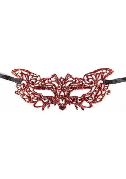 Kırmızı Dantel Masquerade Maskesi 9 No fiyatları
