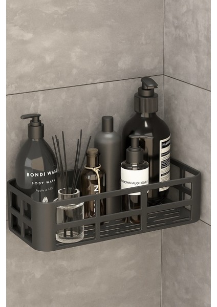 Banyo Düzenleyici Organizer Şampuanlık Havlupan Askısı Havluluk Siyah Banyo Duş Rafı Mutfak Rafı fırsatları