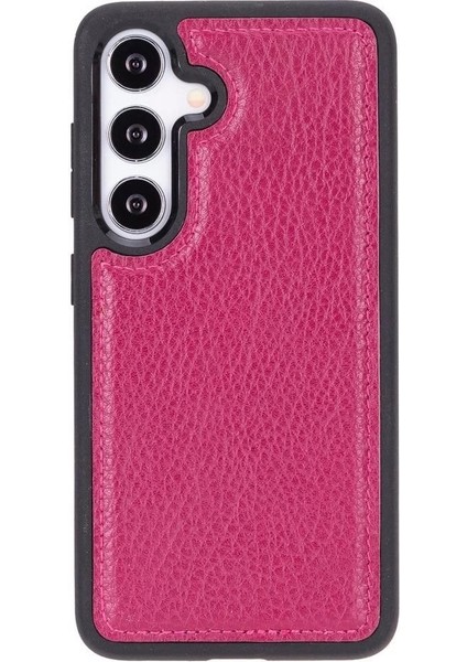 Samsung Galaxy S24 Plus Uyumlu Deri Arka Kapak Gül Kurusu