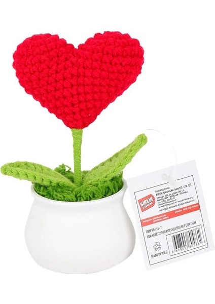 Fl-7 12Lİ Kroşe Örgü Saksıda Kalp - 1 Adet Stokta Olan Gönderilir fırsatları
