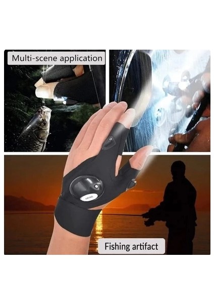 LED Işıklı Çalışma Eldiveni Sağ Sol Çift fırsatları