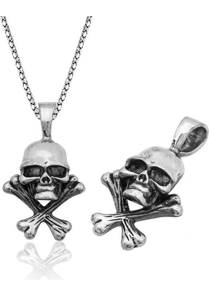 925 Ayar Gümüş Kuru Kafa Gümüş Kolye PT2610738 (972972)