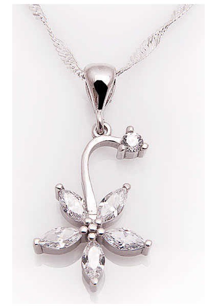 925 Ayar Gümüş Çiçek Kadın Gümüş Kolye PND47066083 (972972)