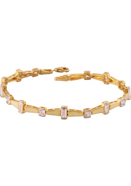 Şık Gümüş Bileklik – 925 Ayar, Zirkon Taşlı, Minimal Tasarım (MS3805)