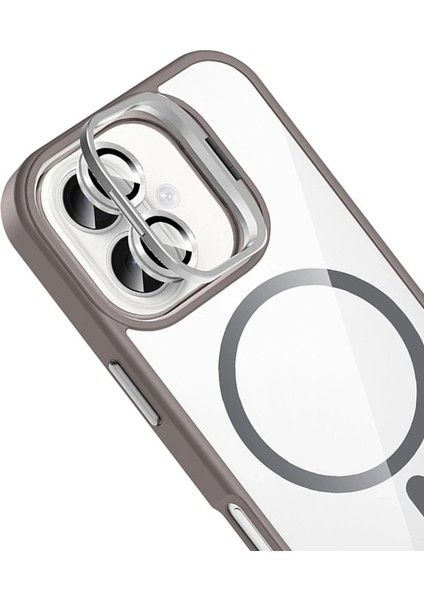 Joko Apple Iphone 16 Remim Lensli Magsafe Standlı Kapak - Titan Gri modelleri