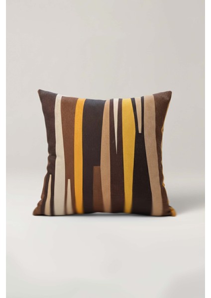 Toprak Tonlu Etnik Desenli Kırlent Kılıfı 45X45 cm