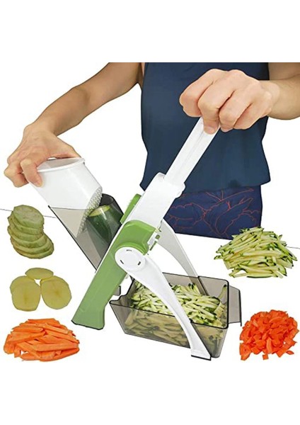 Çok Amaçlı Basmalı Sebze Dilimleyici Doğrayıcı Mandolin Brava Spring Slicer Kitchenmate