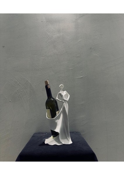 Dekoratif Kadın Figürlü Modern Şaraplık Biblo – 35X13 cm Polyester Şişe Standı fiyatları