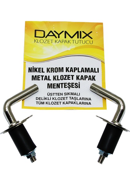 Üstten Sıkmalı Metal Klozet Kapak Menteşesi Vidası Nikel Krom Kaplamalı (4940)