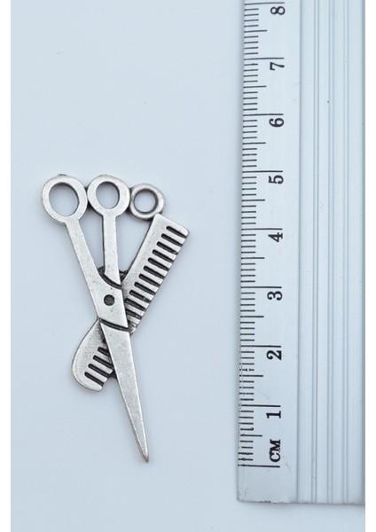 2'li Berber Makas Tarak Maça As Poker Gümüş Kaplama Kolye Seti modelleri