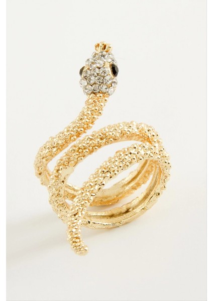 Ieg Yılan Taşlı Metal Yüzük