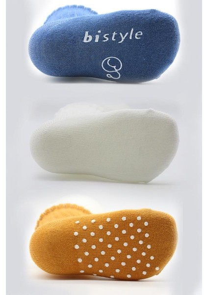 Nessiworld Basic Kaymaz Penye Soket Çorap 3'lü BS10107 Indigo Ekru Hardal modelleri