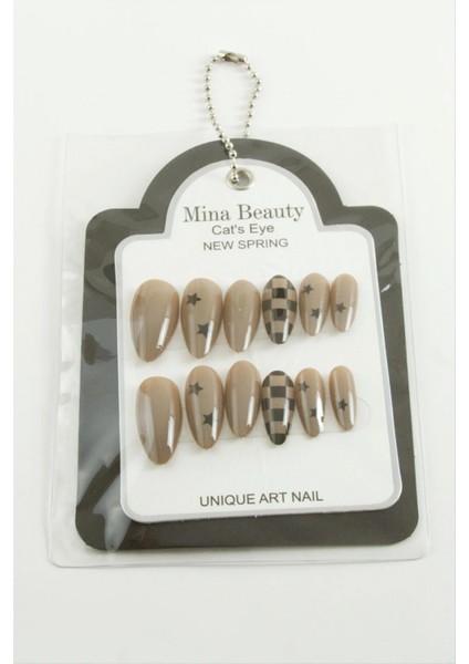 Ieg Desenli Mina Beauty Kedi Gözü Takma Tırnak
