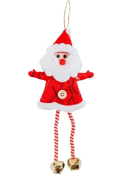 Yılbaşı Süsü Pullu Noel Baba Figür 22 Cm, Kırmızı Renkli, Sevimli, Şık Dekorasyon.