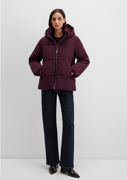 Su Itici Kapüşonlu Mor Şişme Mont 1110445-70434