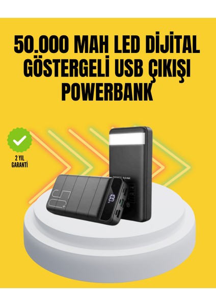 Profesyonel 50.000 Mah Powerbank – Aynı Anda Birden Fazla Cihaz Şarj Eden, Dayanıklı ve Güven