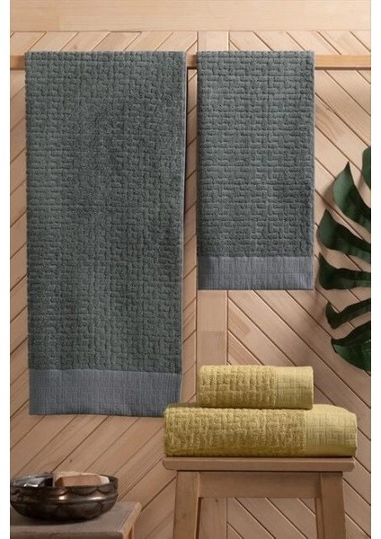 Altınbaşak Bambi Banyo Seti Antrasit Hardal