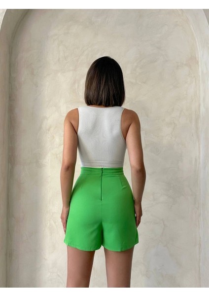 Kapaklı Şort Etek Yeşil S24901 modelleri