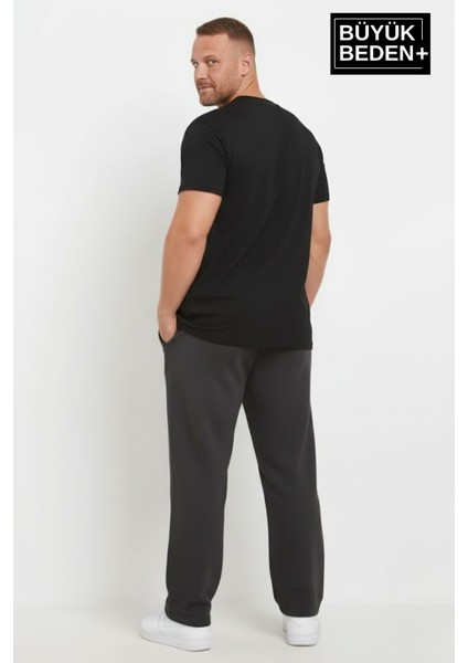Erkek Büyük Beden Rahat Kalıp, Lastikli Bel, Paça Reçmeli Eşofman Altı SPR26BEA952 modelleri