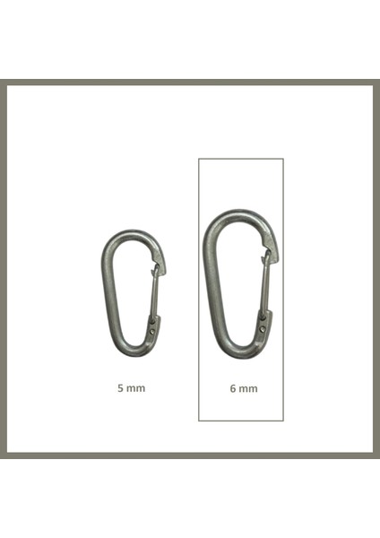 Karabina, Yaylı, 6 Mm, Askı, Çengel, Kanca, Anahtarlık (4 Adet)