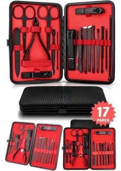 17 Parça El Ayak Bakım Seti Tırnak Temizleme Manikür Pedikür Cımbız Törpü Tırnak Makası modelleri