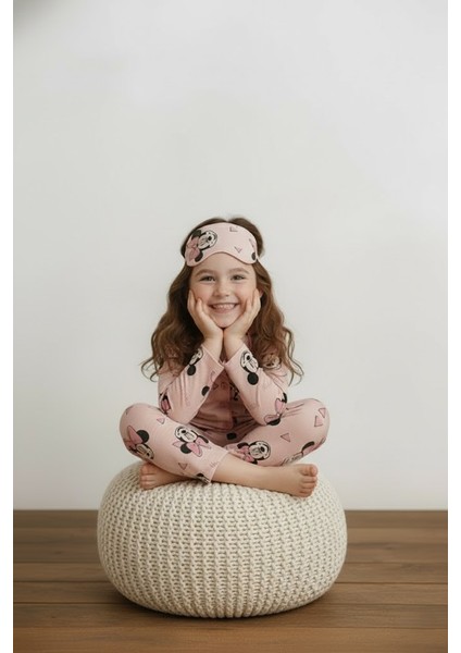 Kız Çocuk Kiraz Desenli Pijama Takımı - Uyku Bandı Hediyeli fırsatları