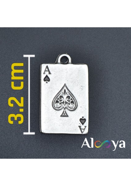 Maça As Poker İskambil Gümüş Kaplama Kolye Ucu fiyatları