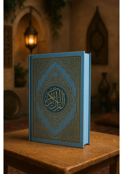 Kuranı Kerim Orta Boya Mavi Renk 17X24 cm Renkli Kuranı Kerim Kolay Okunabilen modelleri
