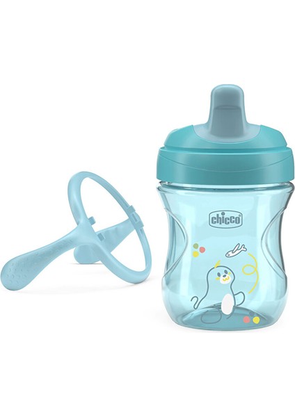 Yarı Yumuşak Uçlu Alıştırma Bardağı 6+ Ay 200 ml Erkek (3 Adet)