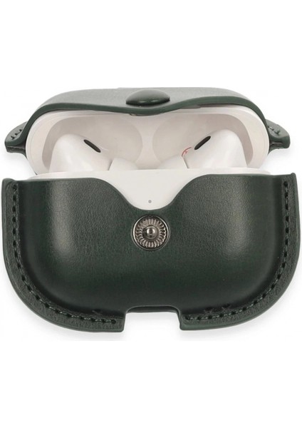Airpods Pro 2 (2.nesil) Çanta Deri Kılıf - Haki Yeşil modelleri