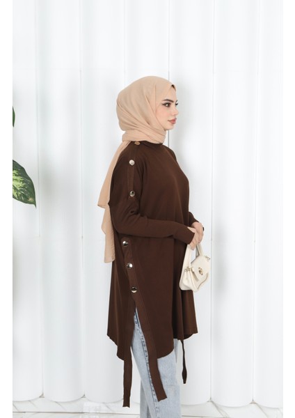 Düğme Detaylı Merserize Tunik fırsatları