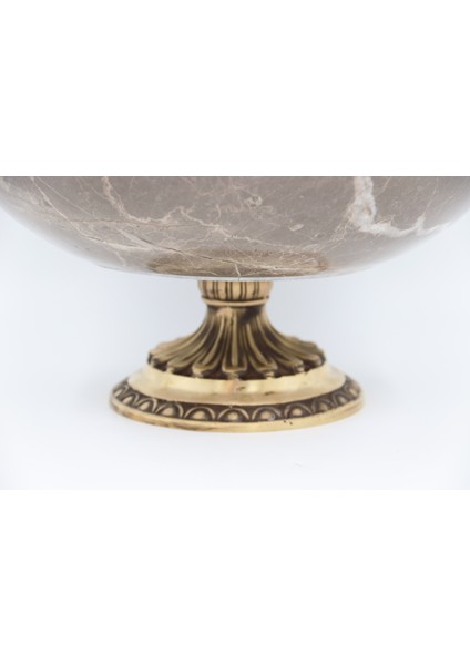 El Yapımı Mermer Taşlı Bronz Ayaklı Kase fırsatları