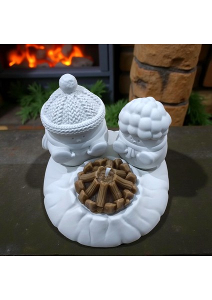 Kamp Ateşi Dekor ve Kokulu Mum Seti | El Yapımı Taş Tozu Obje + Soya Wax Kamp Ateşi Mum fiyatları