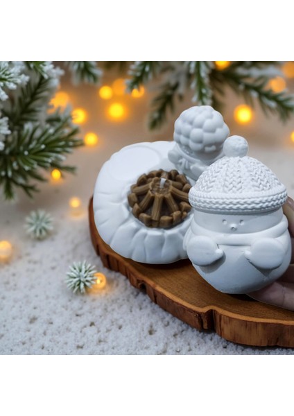 Kamp Ateşi Dekor ve Kokulu Mum Seti | El Yapımı Taş Tozu Obje + Soya Wax Kamp Ateşi Mum fırsatları