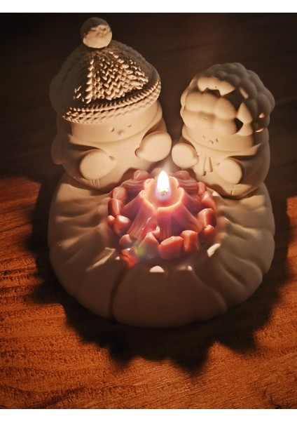 Kamp Ateşi Dekor ve Kokulu Mum Seti | El Yapımı Taş Tozu Obje + Soya Wax Kamp Ateşi Mum indirimleri