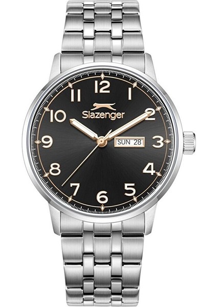 SL.09.2560.2.03 Erkek Kol Saati – 43 mm – Çelik Kasa & Çelik Kordon – Siyah Kadran