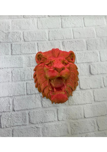 Bfs Özel Tasarım 3D Aslan Figürü Duvar Süsü Dekoratif Heykel 20X21 cm modelleri