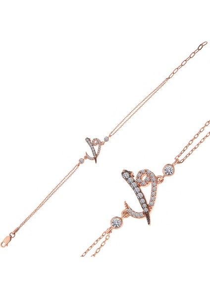 925 Ayar Gümüş Rose Elif Vav Kadın Bileklik T7379 (972972) fiyatları