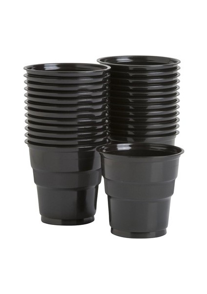 25 Adet Plastik Bardak Siyah