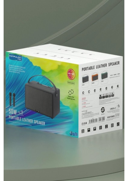 F32 2X50W Sürücülü 2 Adet Mikrofonlu Bt 5.2 Kablosuz Hoparlör - Siyah indirimleri