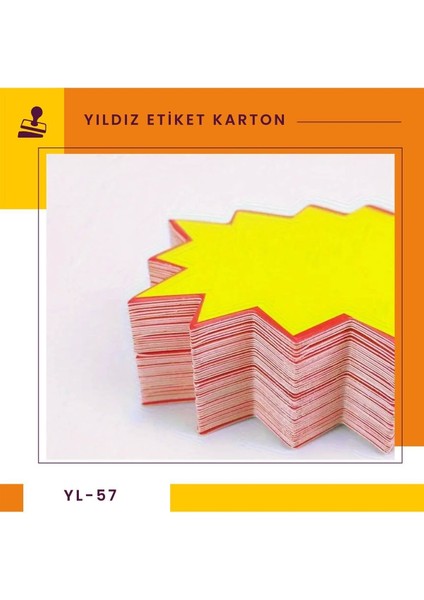 100 Adet 5 × 7 cm Sarı Yıldız Karton Etiketi, Mağaza, Bakkal ve Süpermarket Boş Yıldız Etiketi modelleri