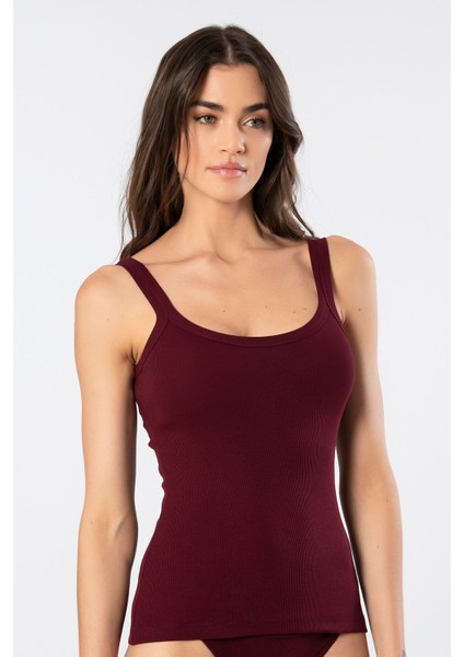 Kadın Askılı Ribana Atlet 3406/BORDO